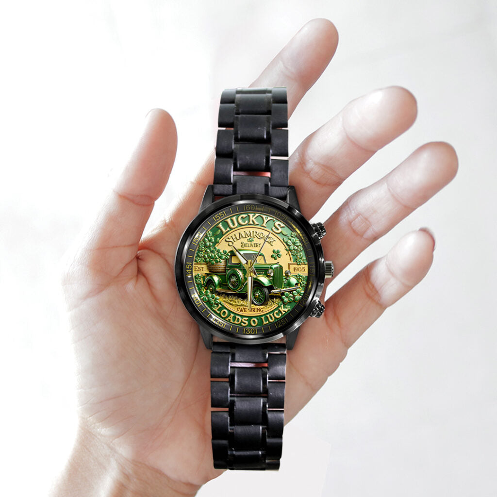 Happy St. Patrick’s Day Black Stainless Steel Watch - TANTN20186