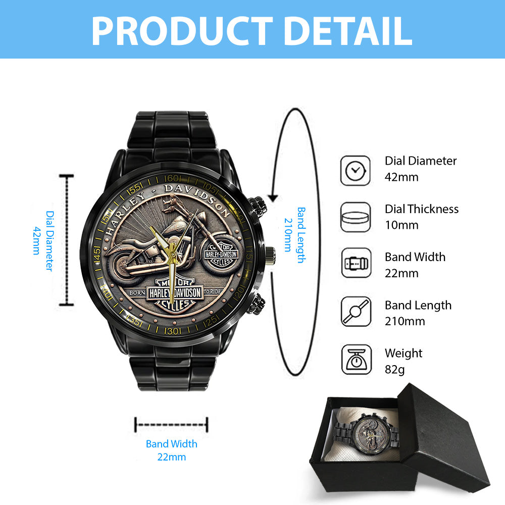 Harley Davidson Black Stainless Steel Watch - TANTN15872
