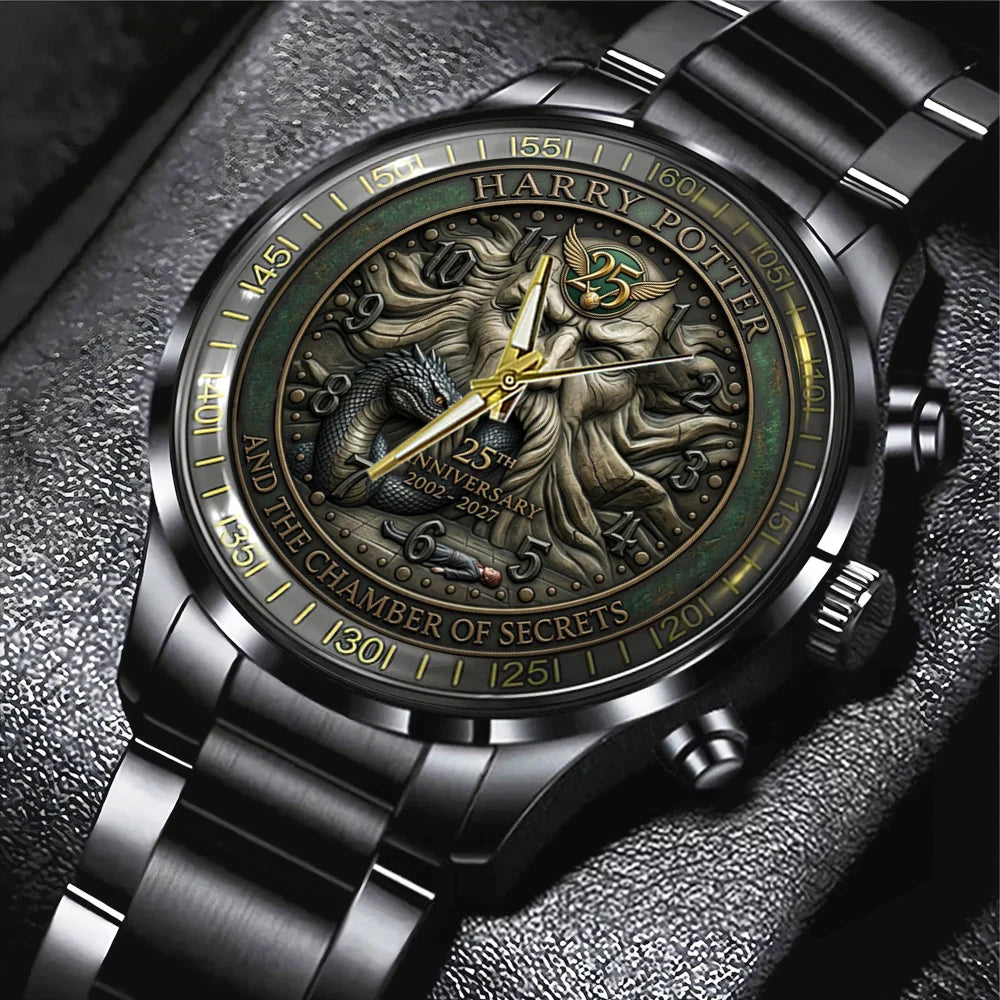 Harry Potter and The Chamber of Secrets 25th Anniversary Black Stainless Steel Watch - TMTHU8930