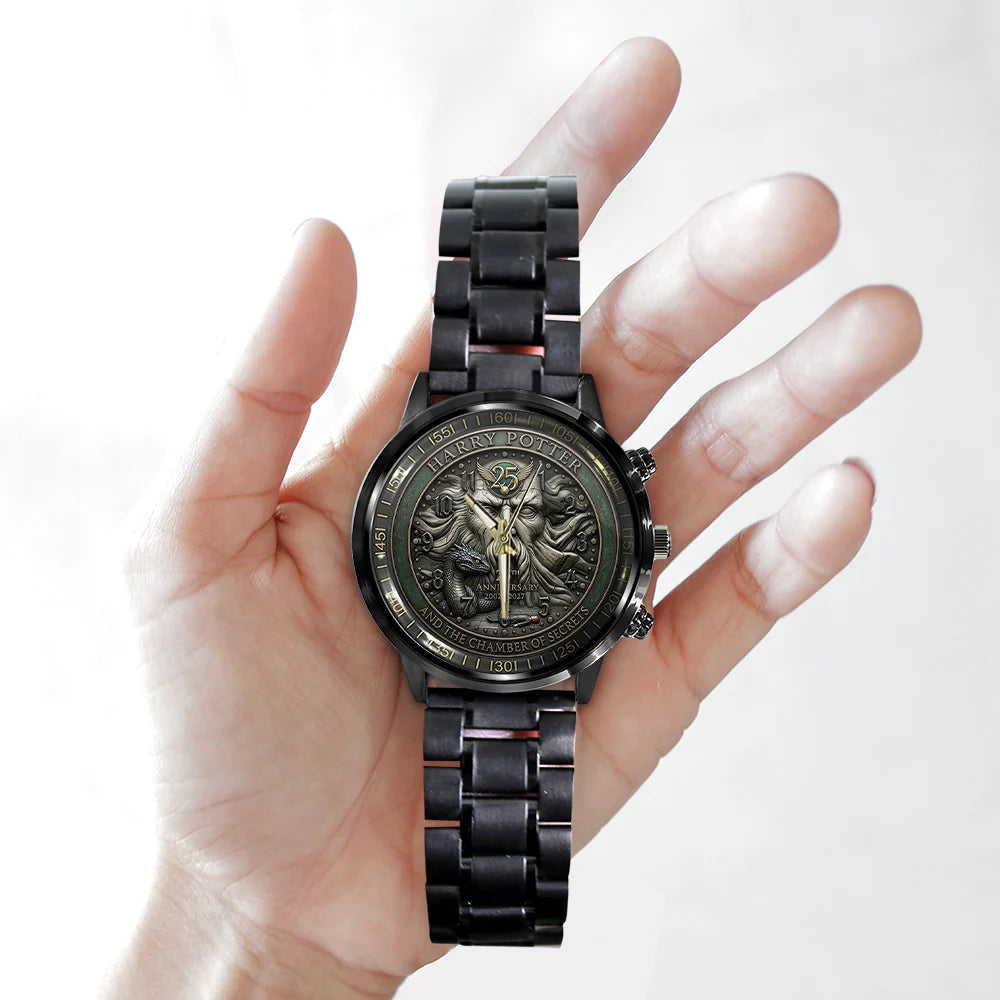 Harry Potter and The Chamber of Secrets 25th Anniversary Black Stainless Steel Watch - TMTHU8930