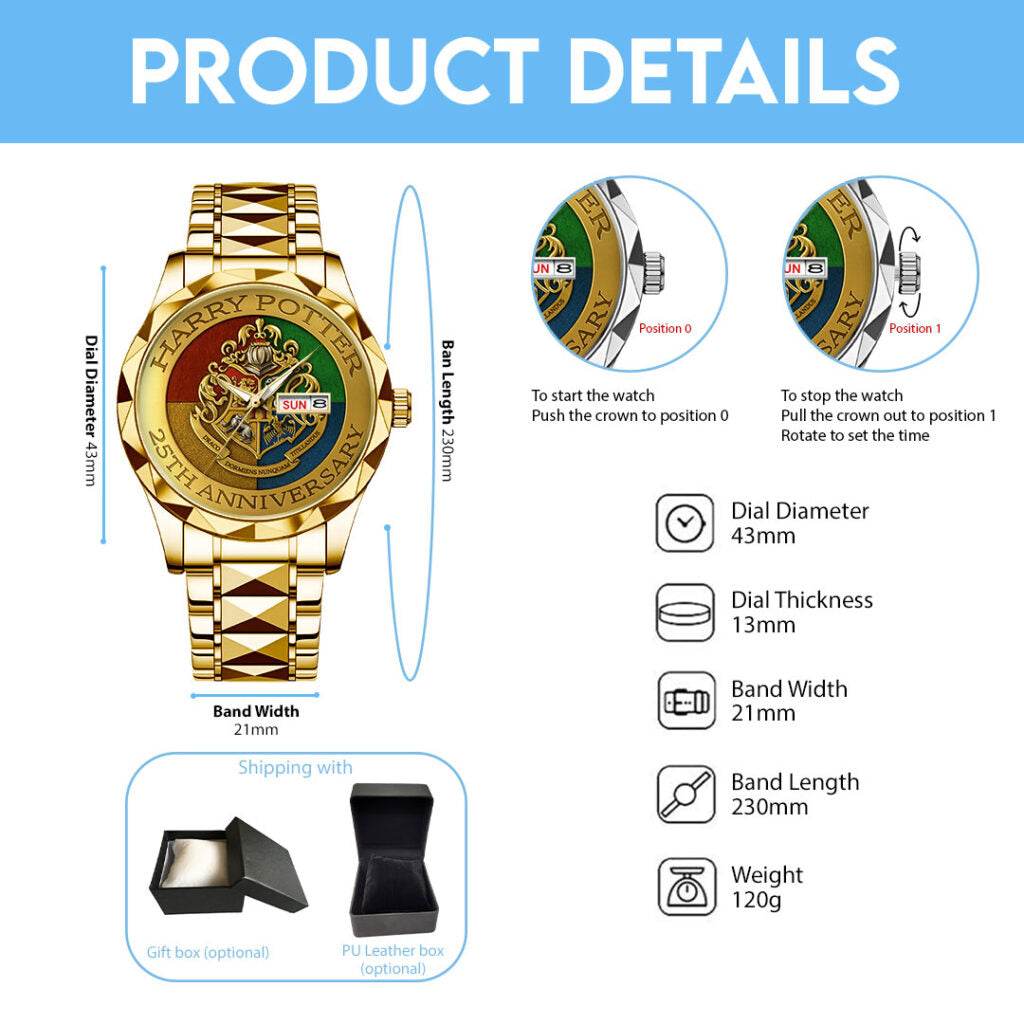 Harry Potter 25th Anniversary Alloy Luxury Quartz Watch - TMTHU2654