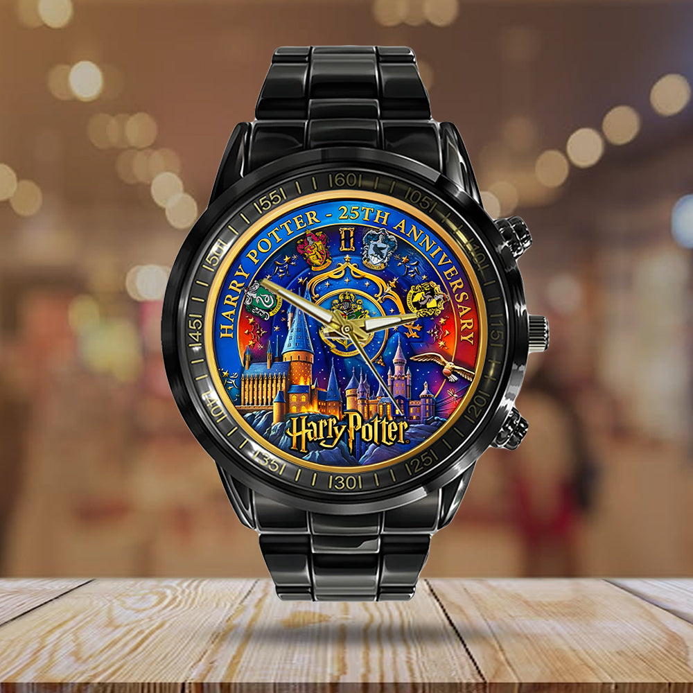 Harry Potter 25th Anniversary Black Stainless Steel Watch - TMTHU2743
