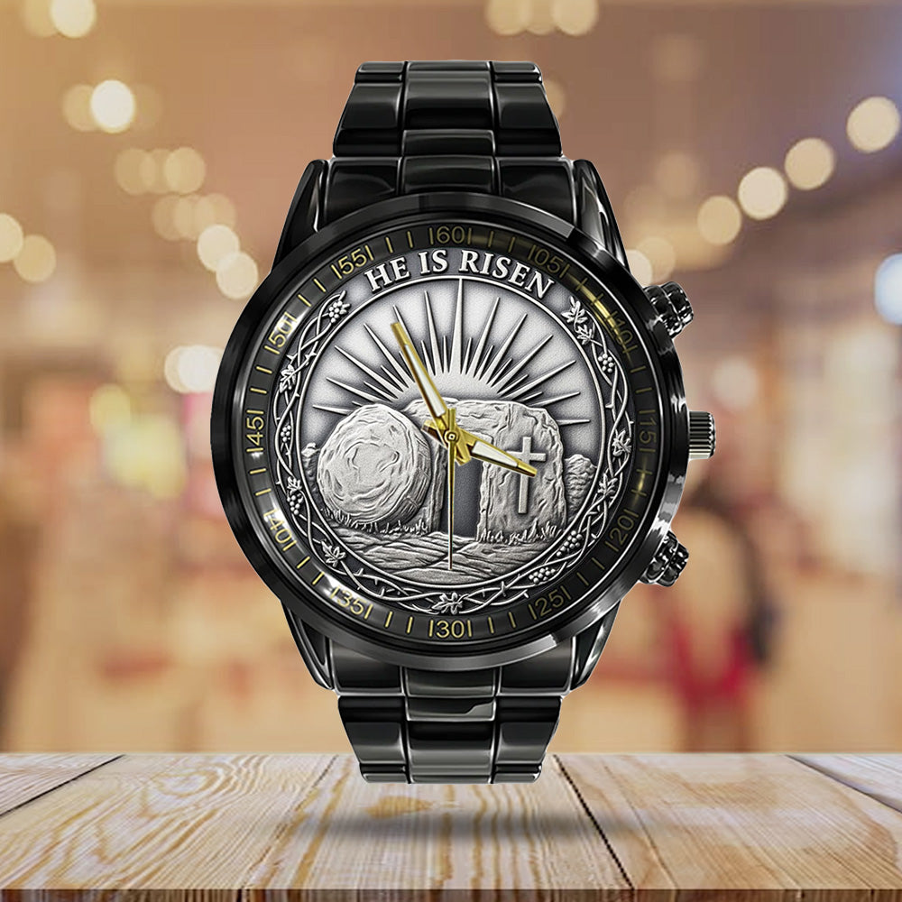 He Is Risen Black Stainless Steel Watch - TANTN17416