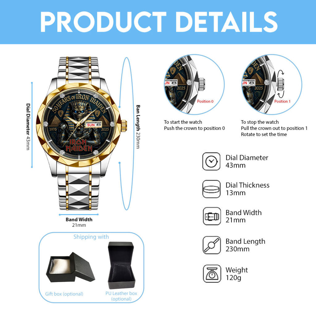 Iron Maiden Alloy Luxury Quartz Watch - TMTHU 103