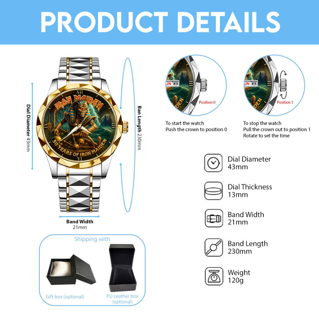Iron Maiden Alloy Luxury Quartz Watch - TMTHU 240