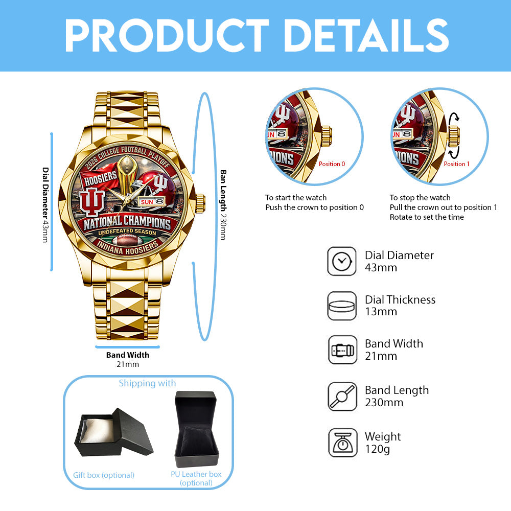 Indiana Hoosers Football 2025 Alloy Luxury Quartz Watch - TMTHU3380