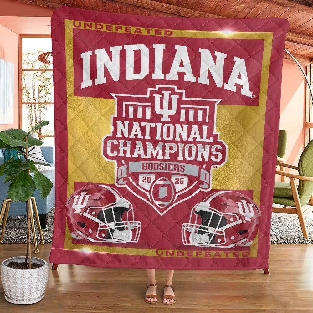 Indiana Hoosiers Football 2025 National Champions Quilt Blanket - MAITM14530