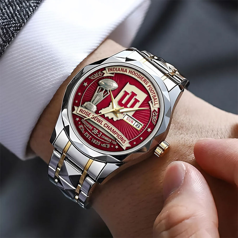 Indiana Hoosiers Football Rose Bowl Champions Alloy Luxury Quartz Watch - MAITM14353