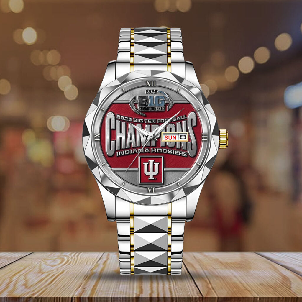 Indiana Hoosiers Football 2025 Big Ten Champions Alloy Luxury Quartz Watch - TMTHU2657