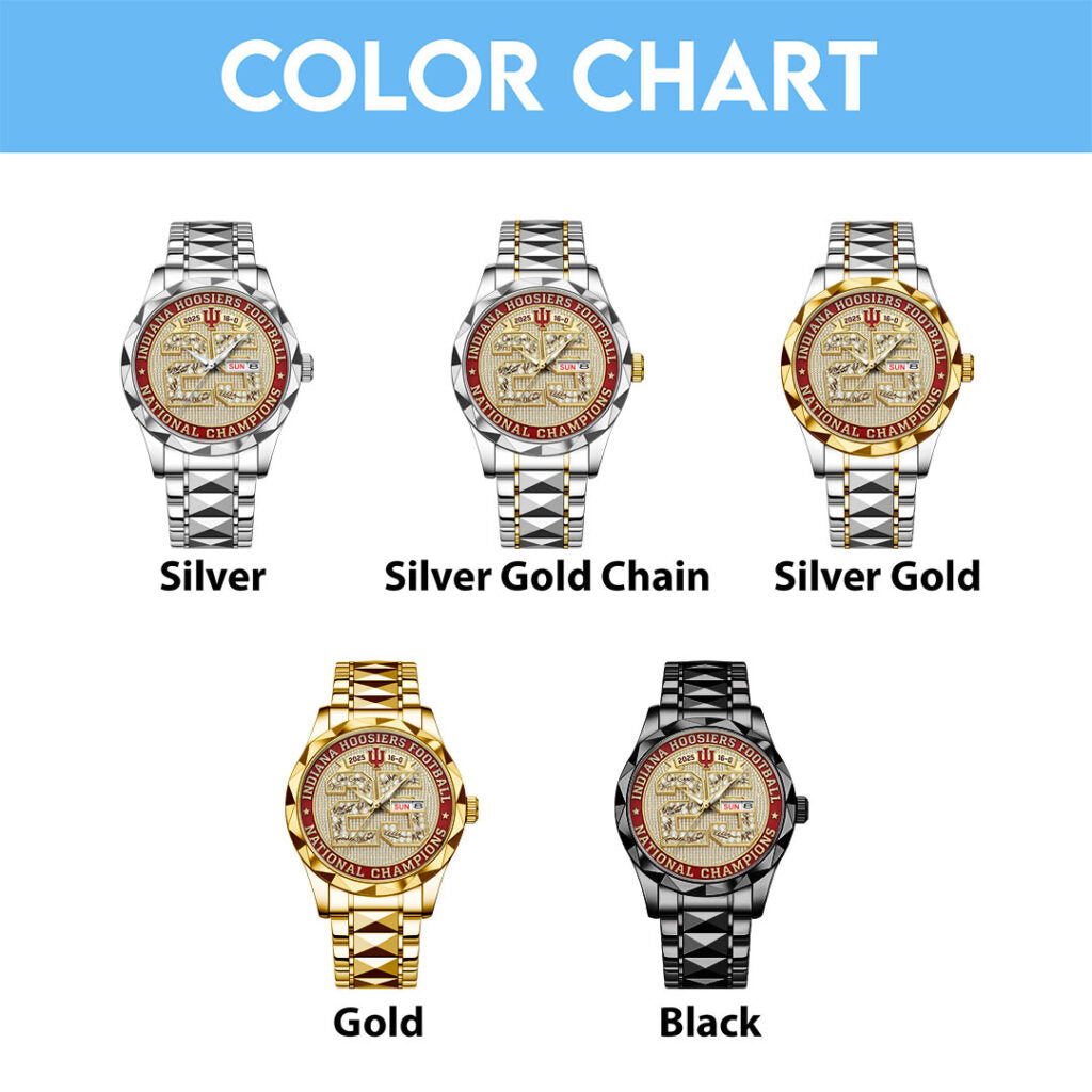 Indiana Hoosiers Football 2025 National Champions Alloy Luxury Quartz Watch - TMTHU3806