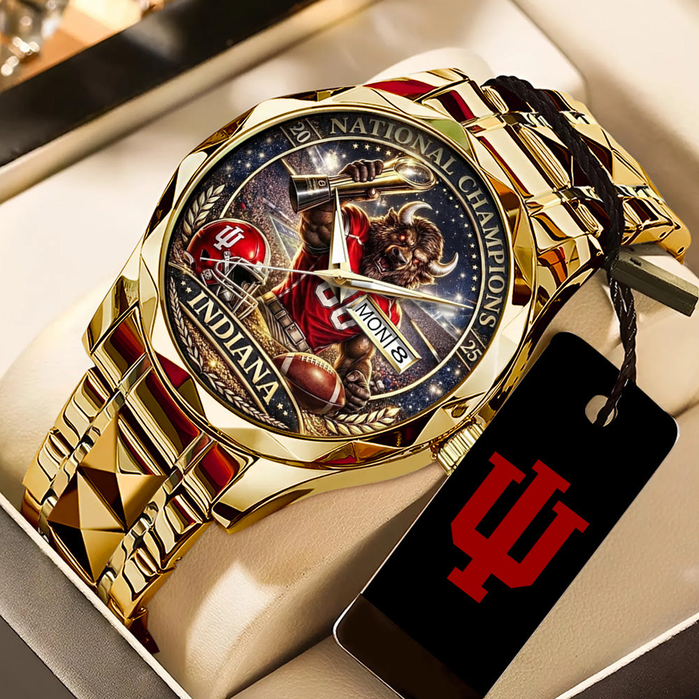 Indiana Hoosiers Football 2025 National Champions Alloy Luxury Quartz Watch - TANTN20495
