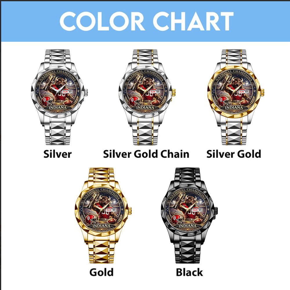 Indiana Hoosiers Football 2025 National Champions Alloy Luxury Quartz Watch - TANTN20495