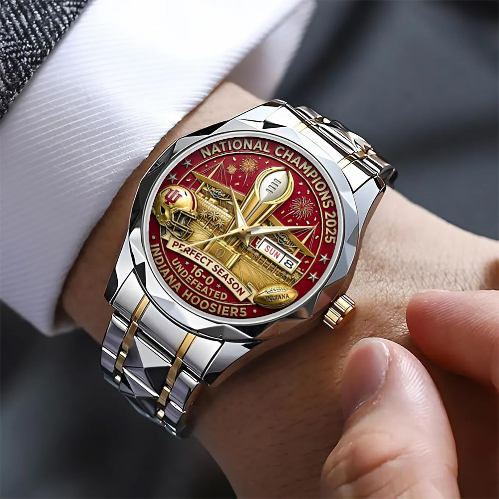 Indiana Hoosers Football 2025 National Champions Alloy Luxury Quartz Watch - TANTN20523