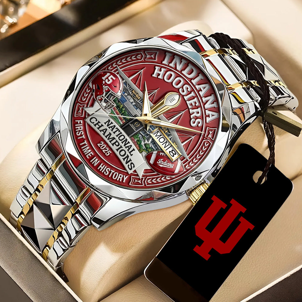Indiana Hoosiers Football 2025 National Champions Alloy Luxury Quartz Watch - TANTN20532