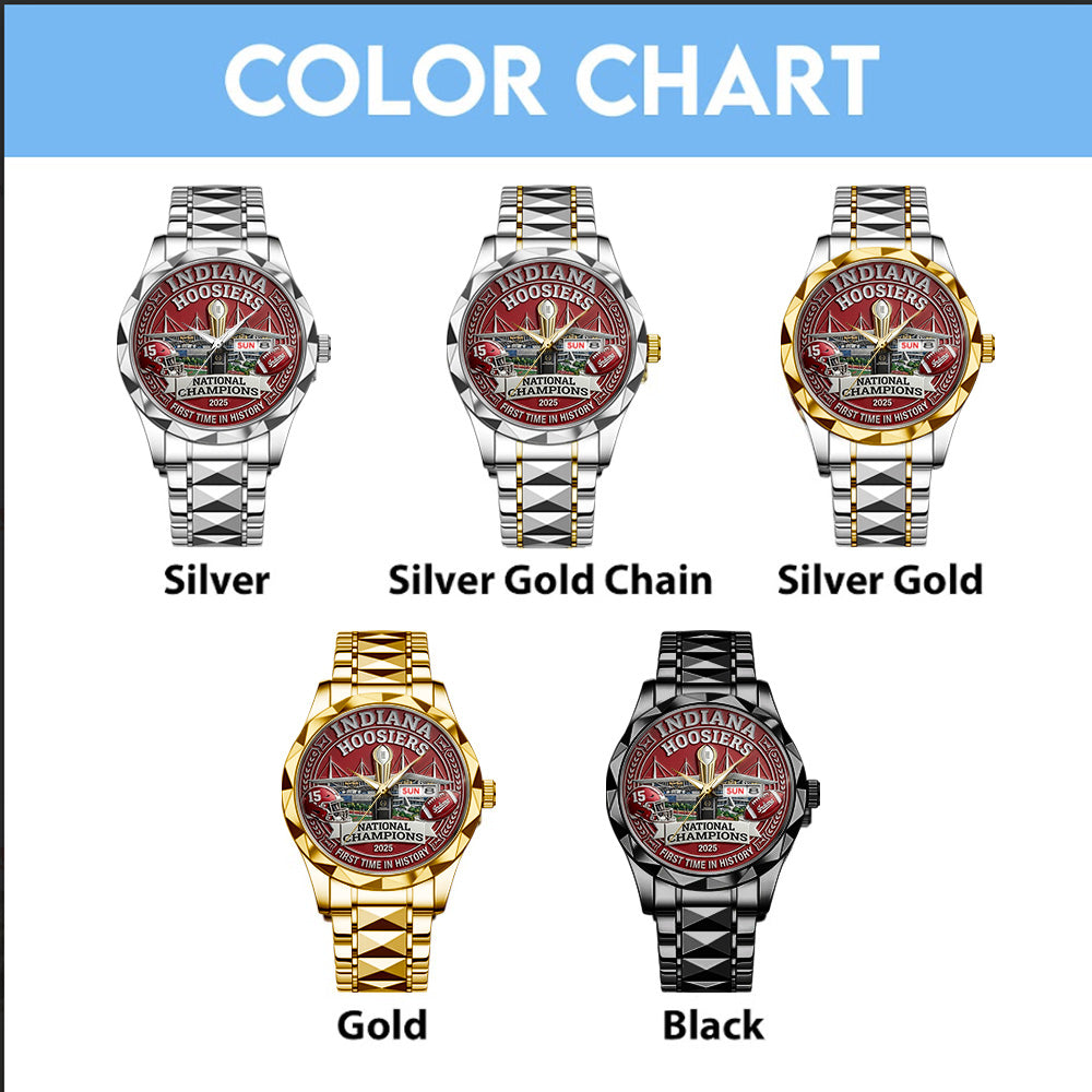 Indiana Hoosiers Football 2025 National Champions Alloy Luxury Quartz Watch - TANTN20532