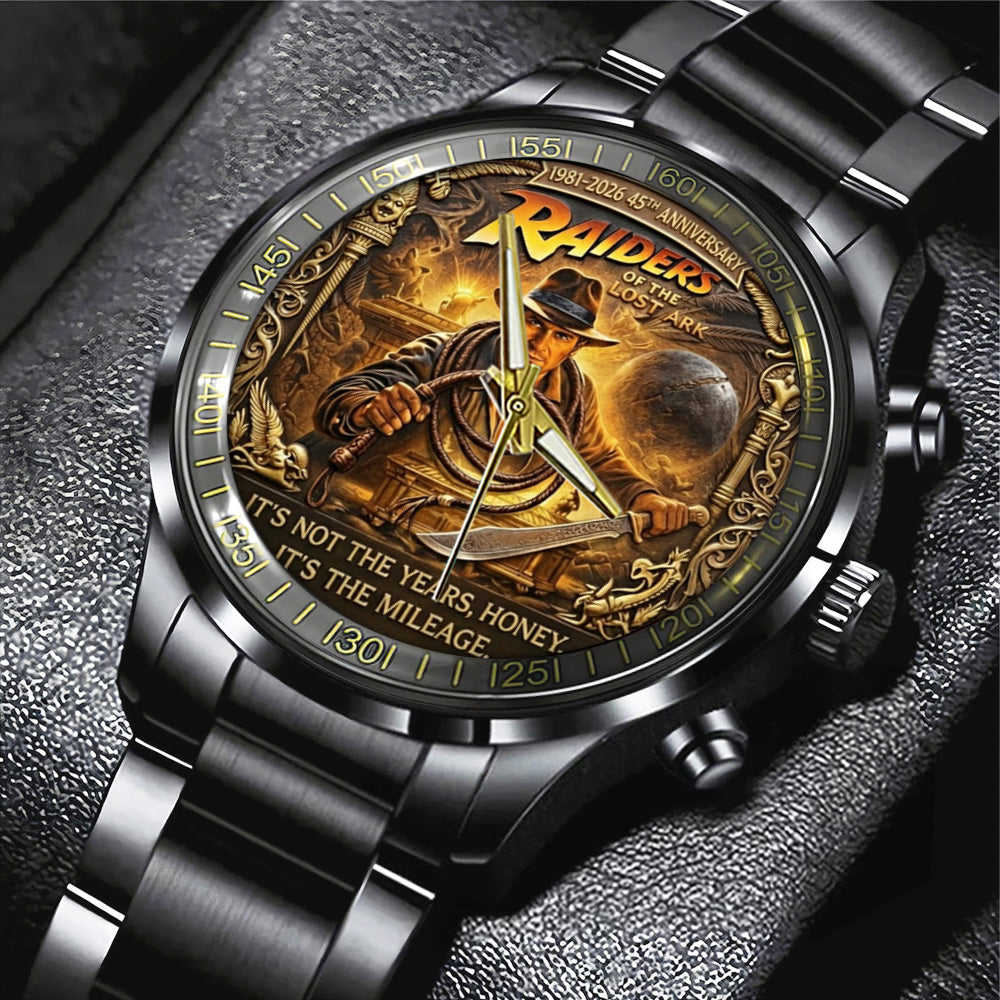 Indiana Jones Raiders of the Lost Ark 45th Anniversary Black Stainless Steel Watch - TANTN20390