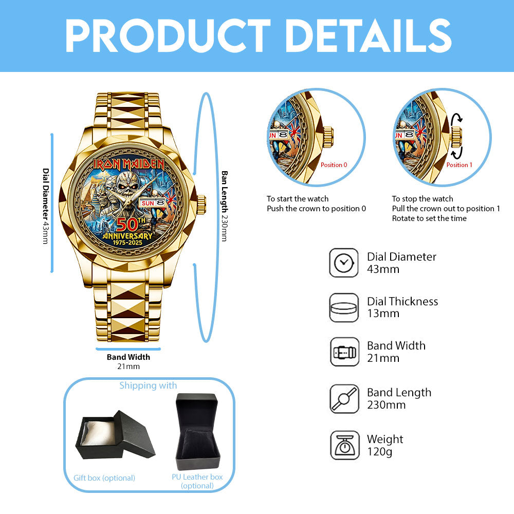 Iron Maiden 50th Anniversary Alloy Luxury Quartz Watch - TANTN19764