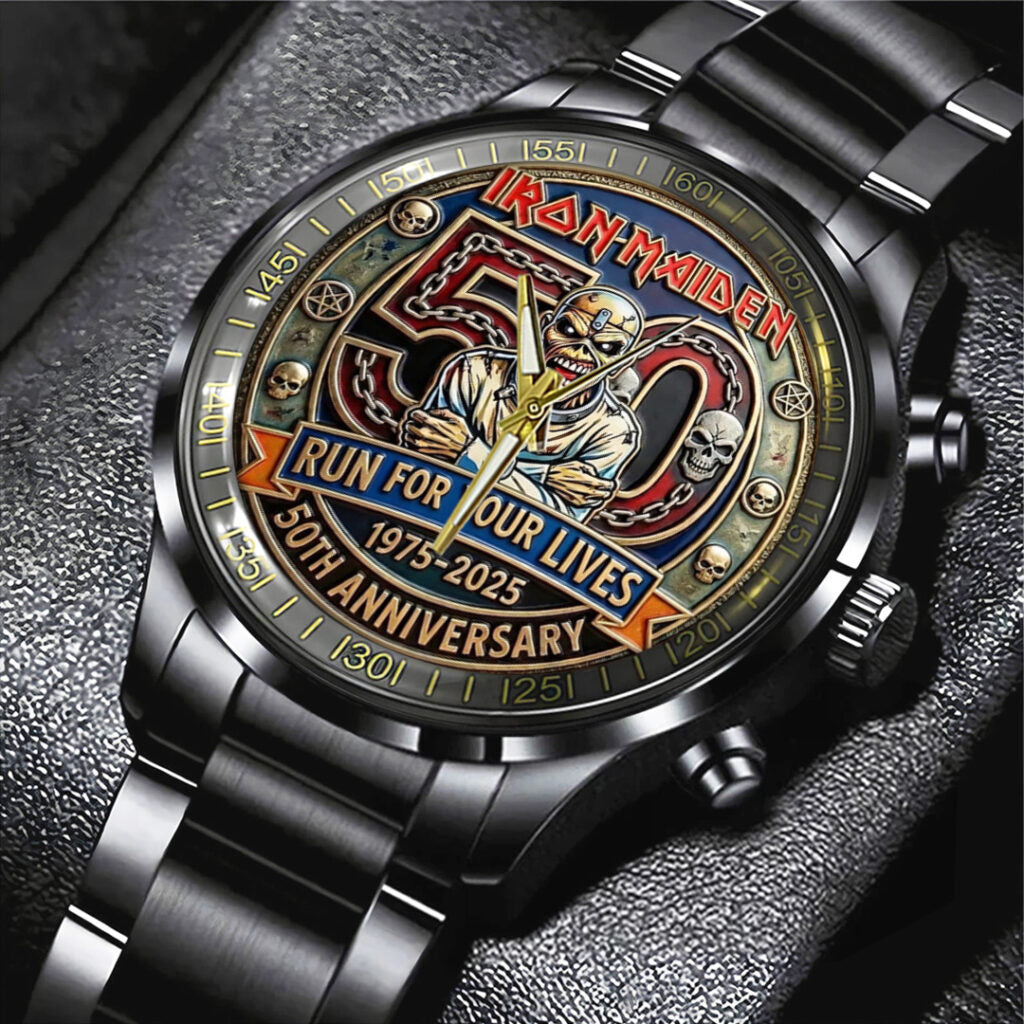 Iron Maiden 50th Anniversary Black Stainless Steel Watch - TANTN21561