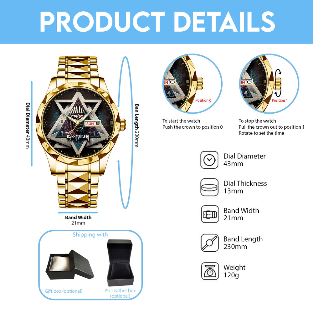 Iron Maiden Alloy Luxury Quartz Watch - GNE 3988