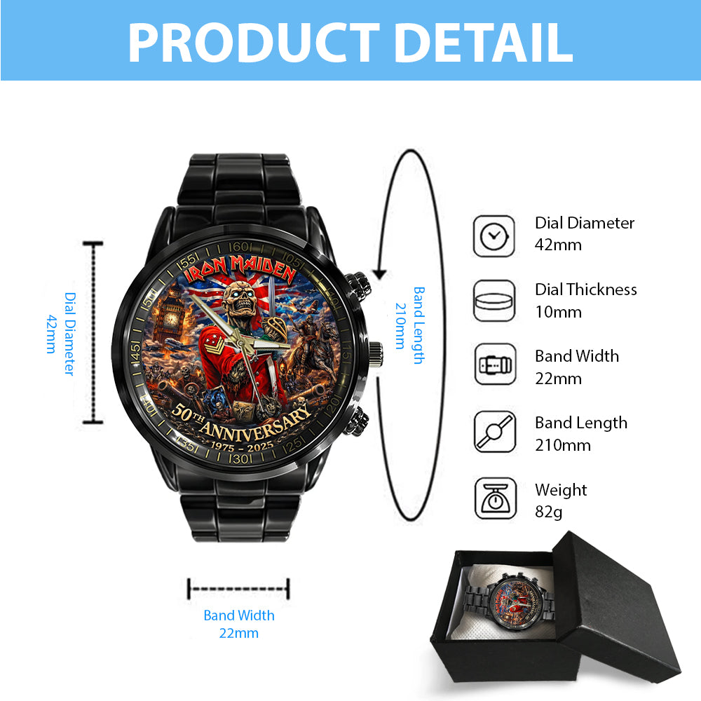 Iron Maiden Black Stainless Steel Watch - TMTHU4859