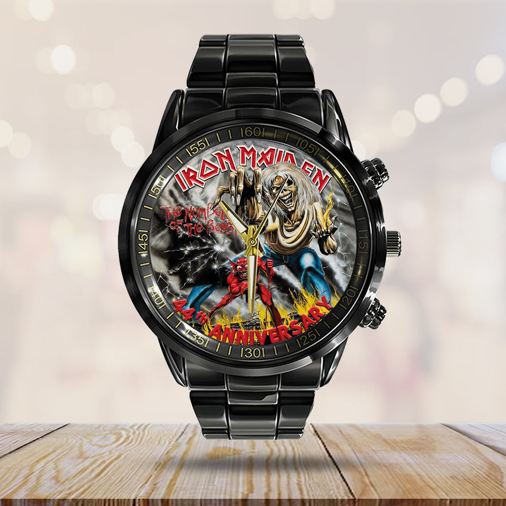 Iron Maiden The Number Of The Beast 44th Anniversary Black Stainless Steel Watch - TMTHU4578