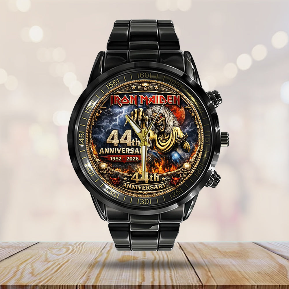 Iron Maiden The Number Of The Beast 44th Anniversary Black Stainless Steel Watch - TMTHU4934