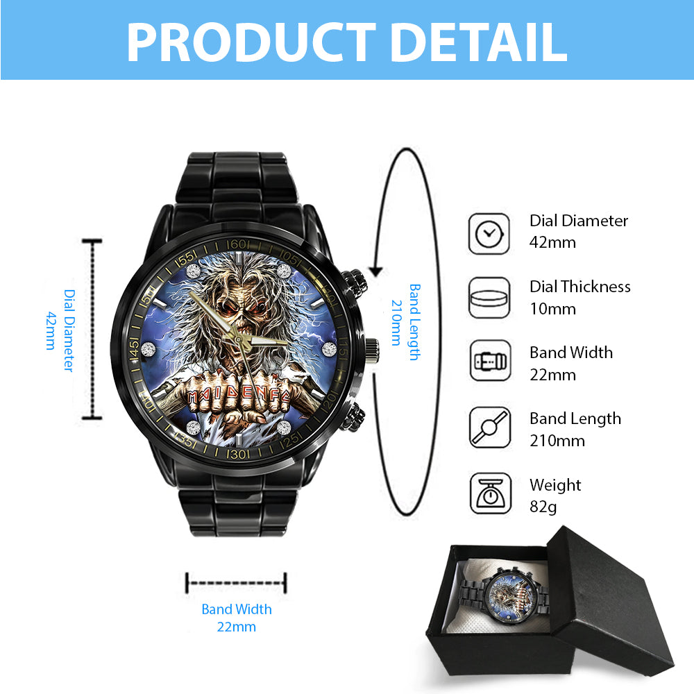 Iron Maiden Black Stainless Steel Watch - GNE NEW192