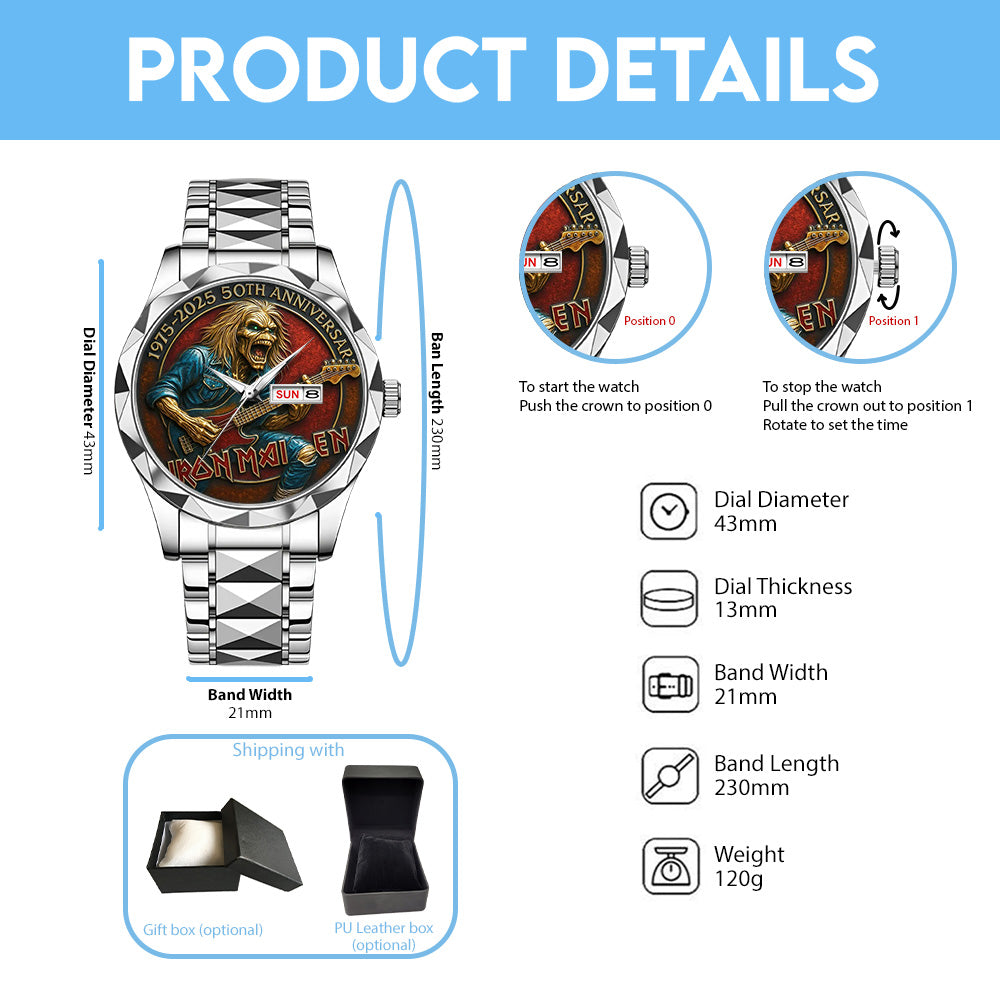 Iron Maiden Alloy Luxury Quartz Watch - TANTN18956