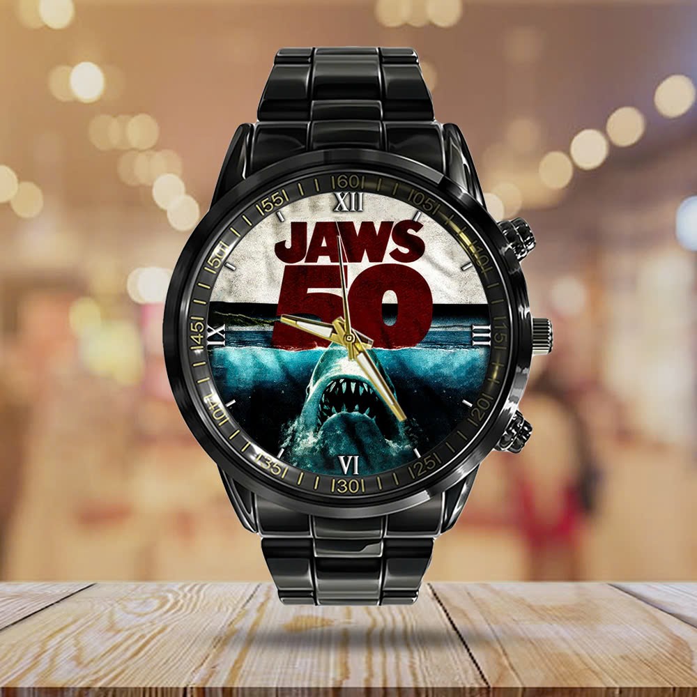 Jaws Black Stainless Steel Watch - GNE NEW320