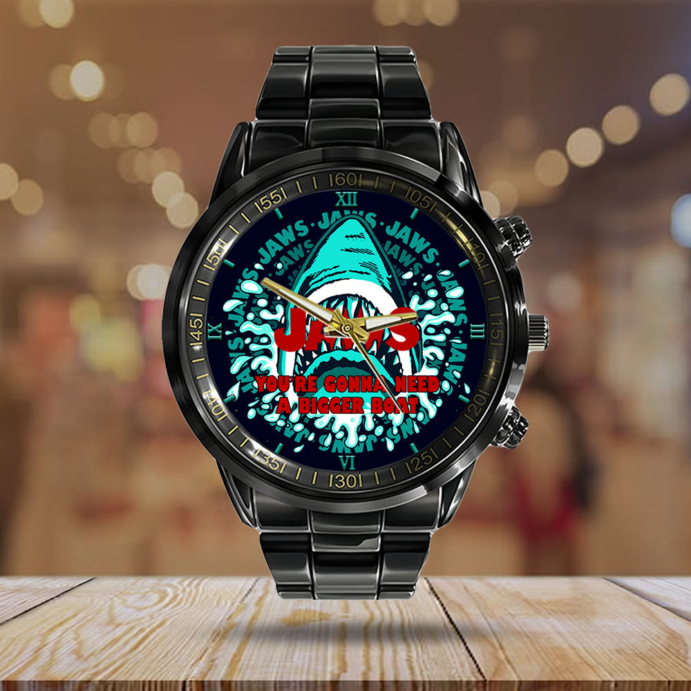Jaws Black Stainless Steel Watch - GNE NEW325