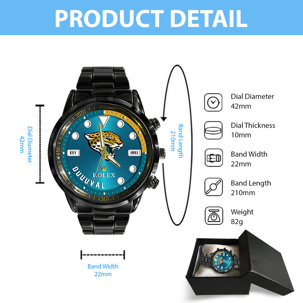 Jacksonville Jaguars x Rolex Black Stainless Steel Watch - MAITM13234