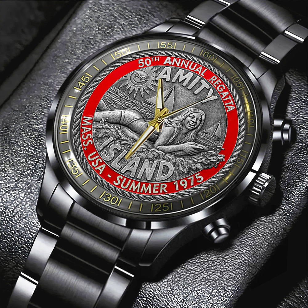 Jaws 50 Years Anniversary Black Stainless Steel Watch - TANTN16992