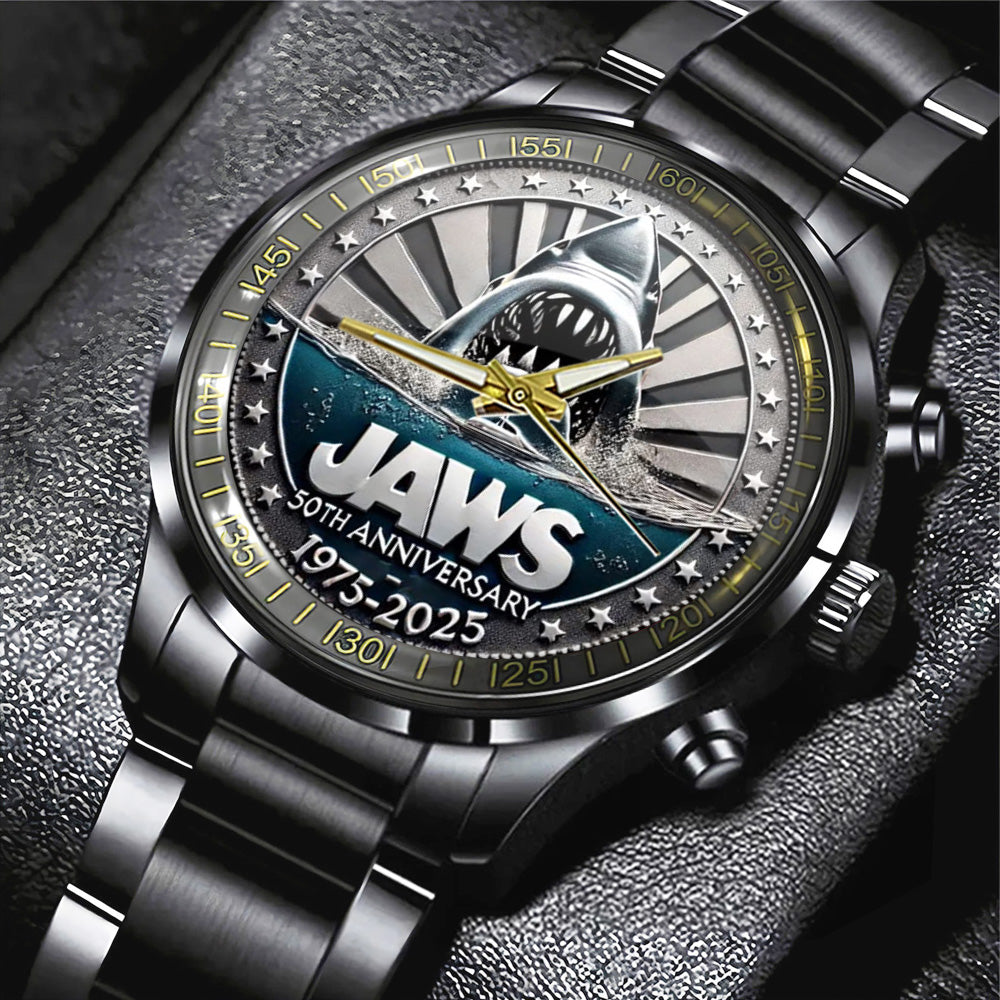 Jaws Black Stainless Steel Watch - TANTN 12372