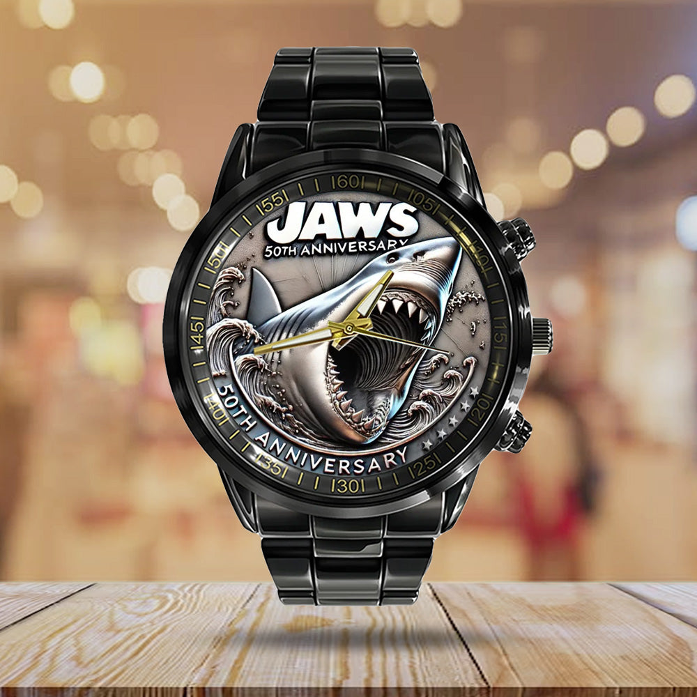 Jaws Black Stainless Steel Watch - TANTN 12373