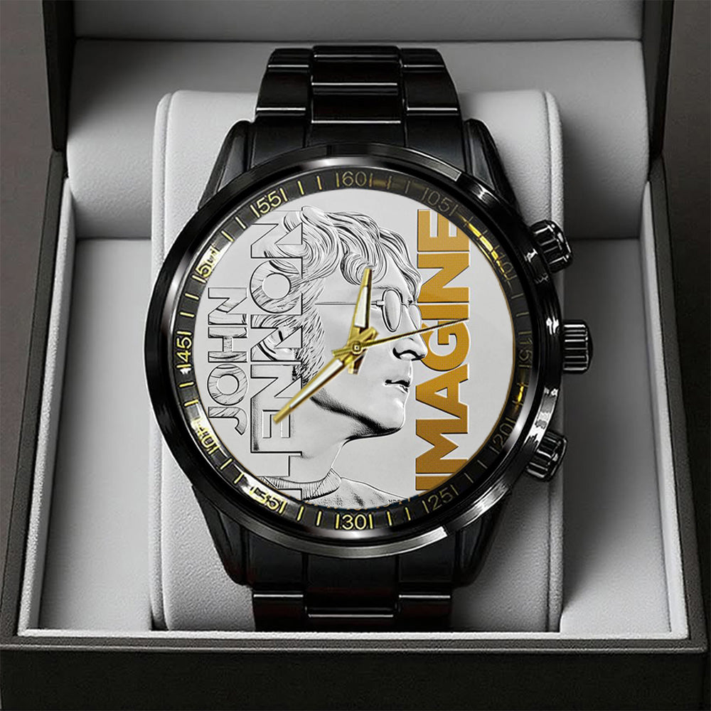 John Lennon Black Stainless Steel Watch - TANTN18768