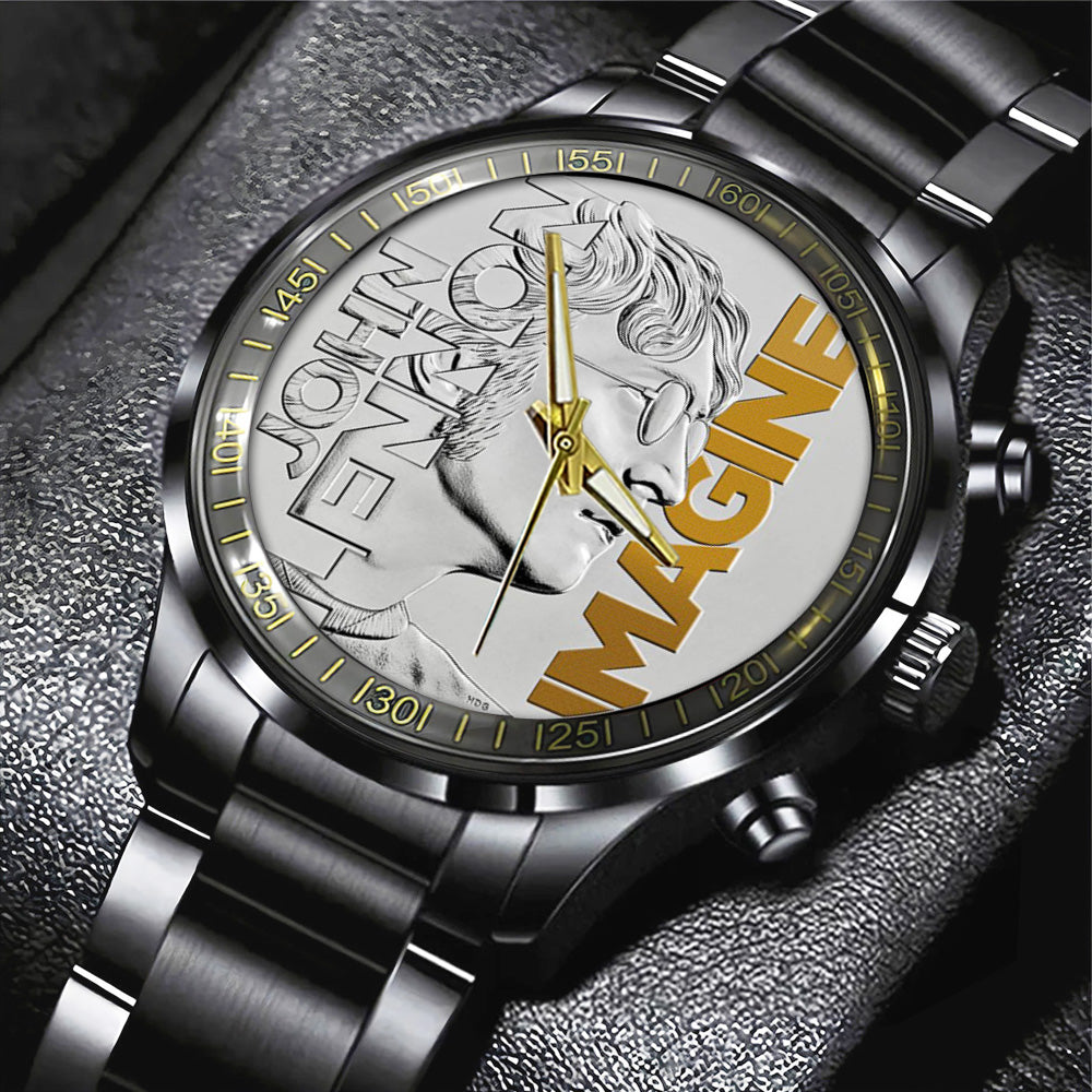John Lennon Black Stainless Steel Watch - TANTN18768