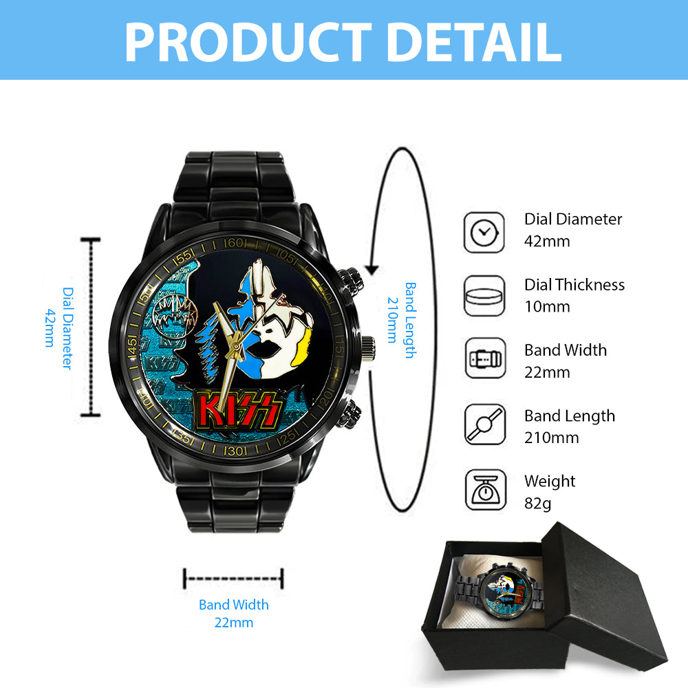 KISS Black Stainless Steel Watch - TANTN 7771