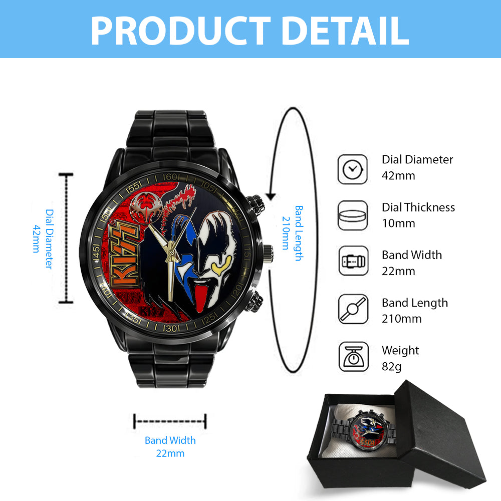 KISS Black Stainless Steel Watch - TANTN 7772