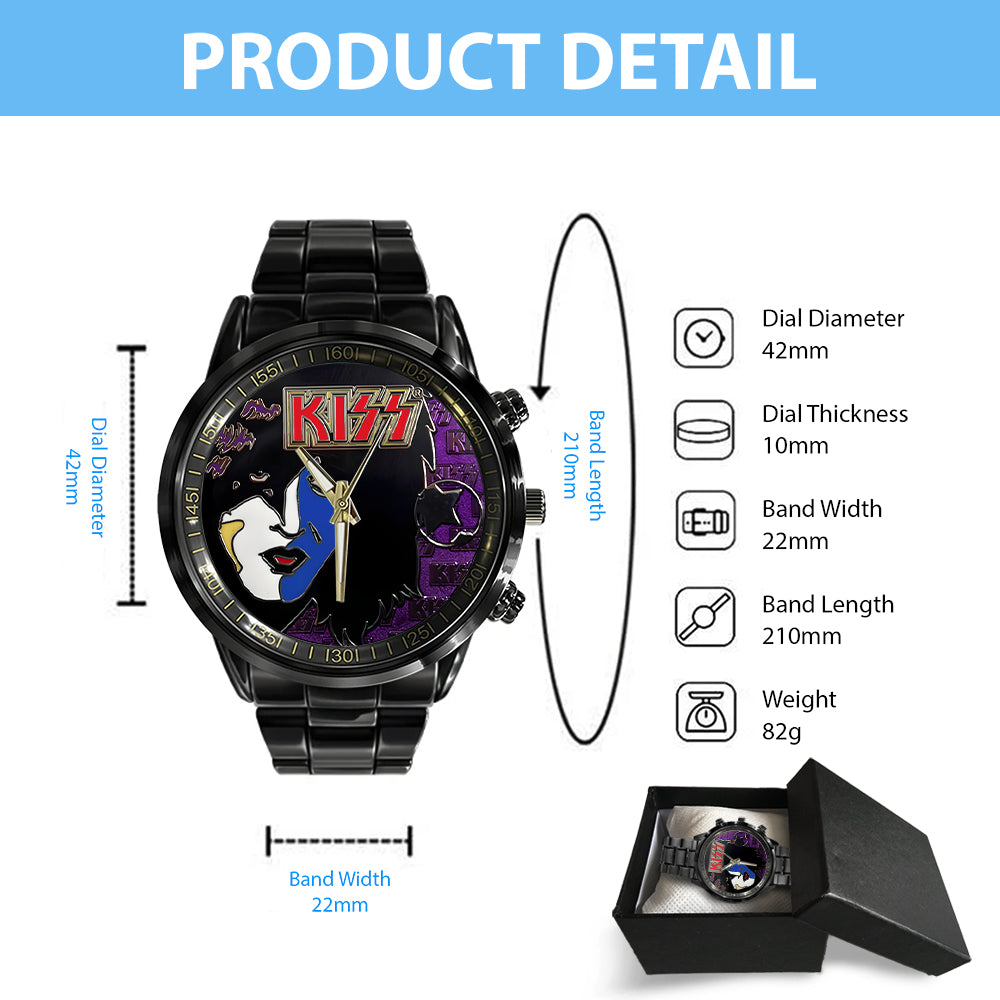 KISS Black Stainless Steel Watch - TANTN 7773