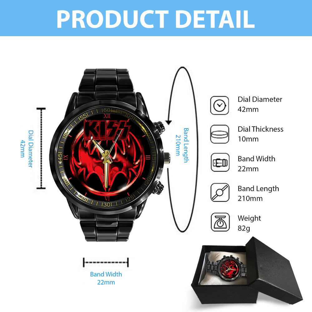 KISS Black Stainless Steel Watch - GNE 409