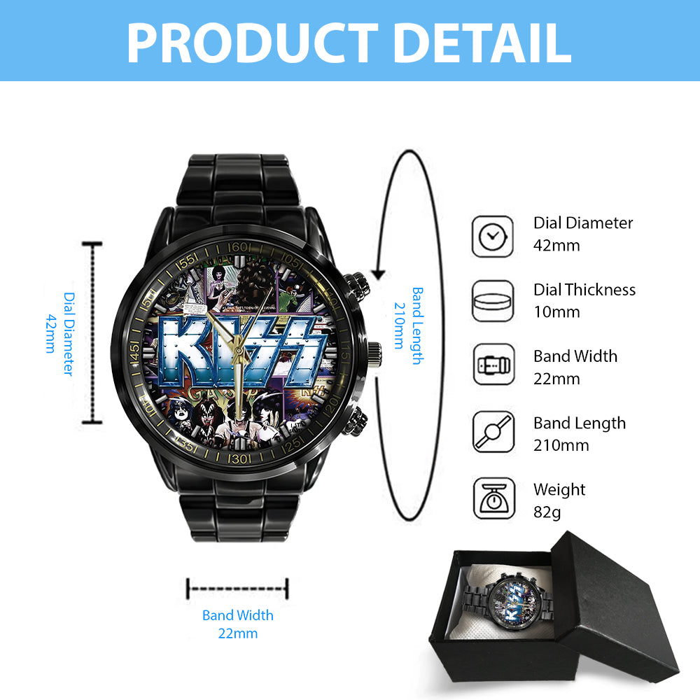 KISS Black Stainless Steel Watch - GNE 651
