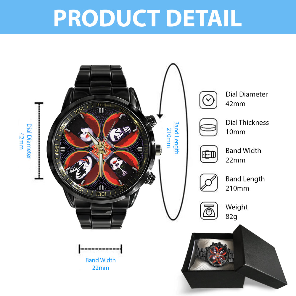 KISS Black Stainless Steel Watch - GNE 652
