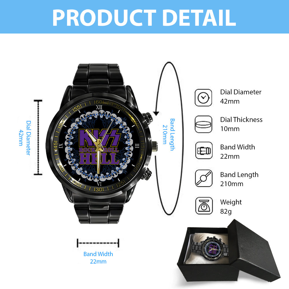 KISS Black Stainless Steel Watch - TANTN 7766