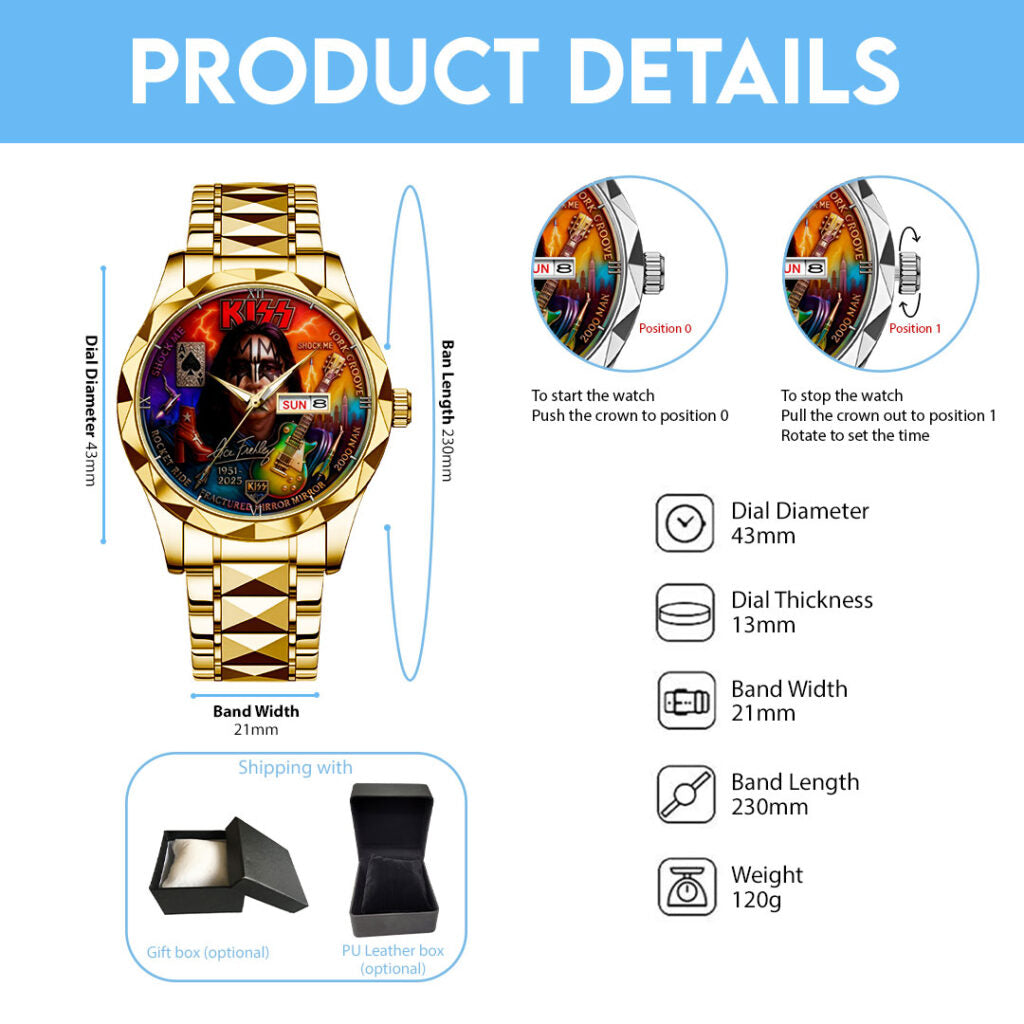 KISS x Ace Frehley Alloy Luxury Quartz Watch - TMTHU1586