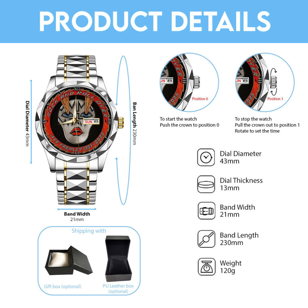 KISS x Ace Frehley Alloy Luxury Quartz Watch - TMTHU1592