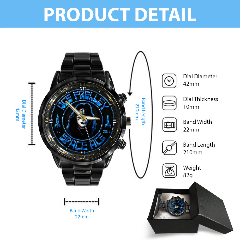 KISS x Ace Frehley Black Stainless Steel Watch - TMTHU1593