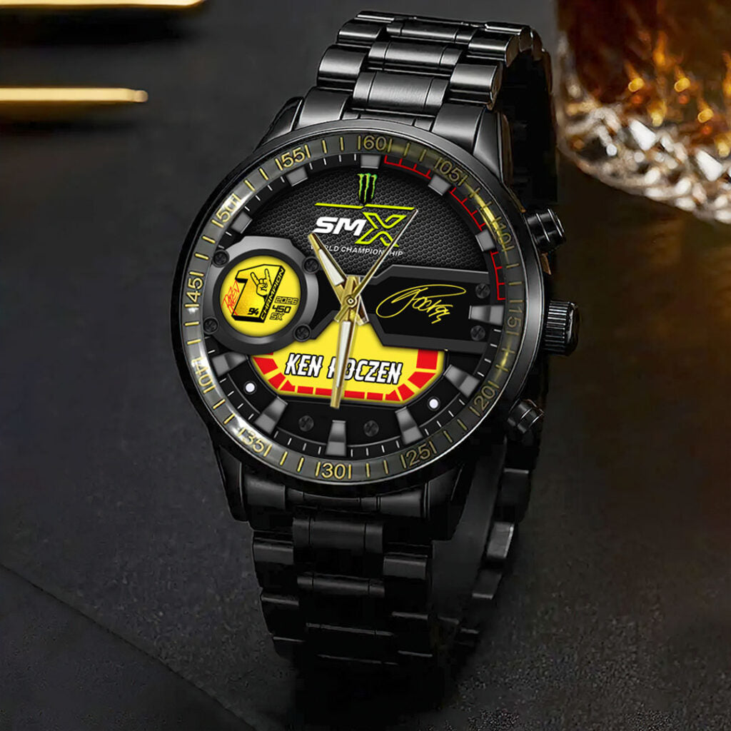 Ken Roczen 2026 AMA Supercross 450cc Champion Black Stainless Steel Watch - HOATT17952
