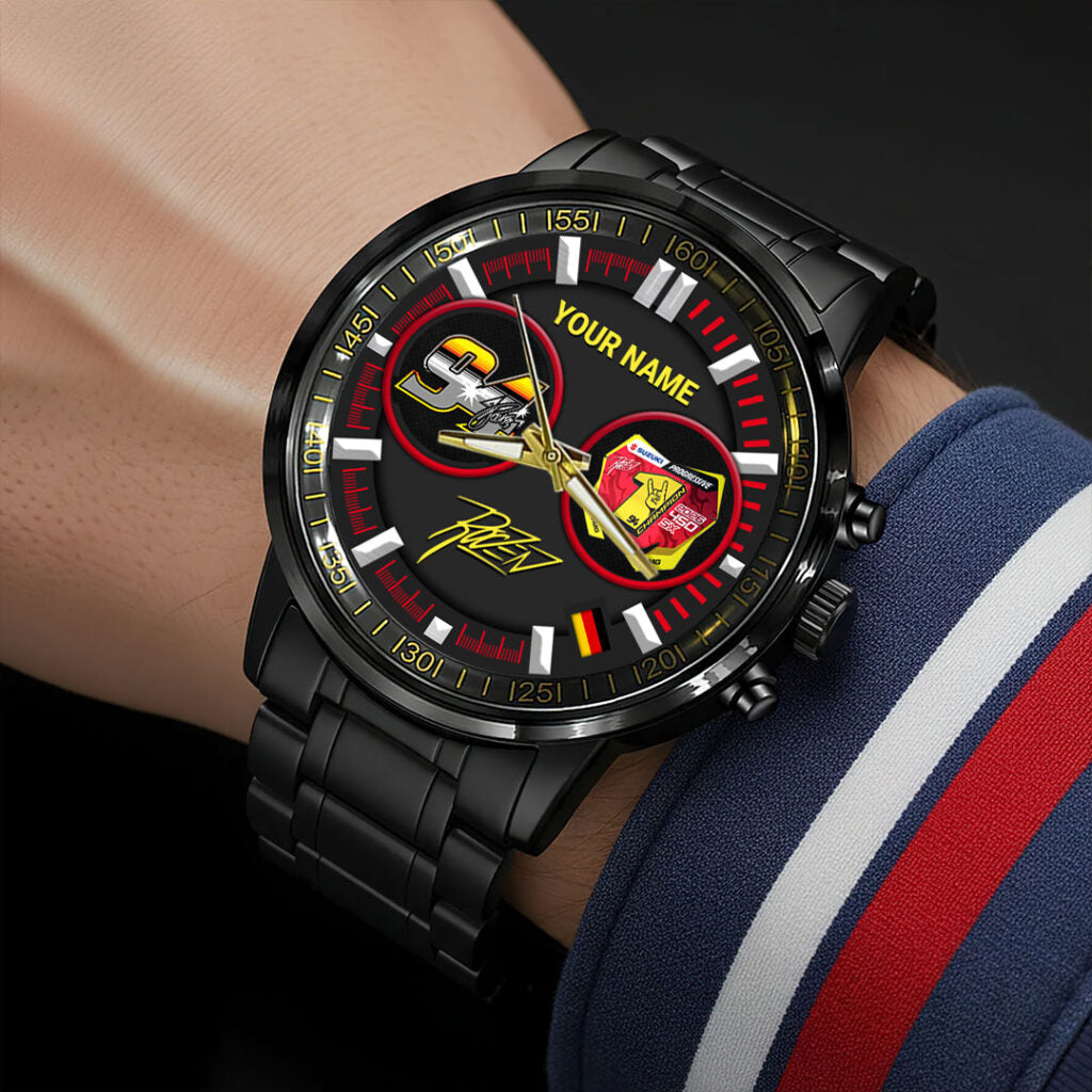 Personalized Ken Roczen 2026 AMA Supercross 450cc Champion Black Stainless Steel Watch - HOATT17951