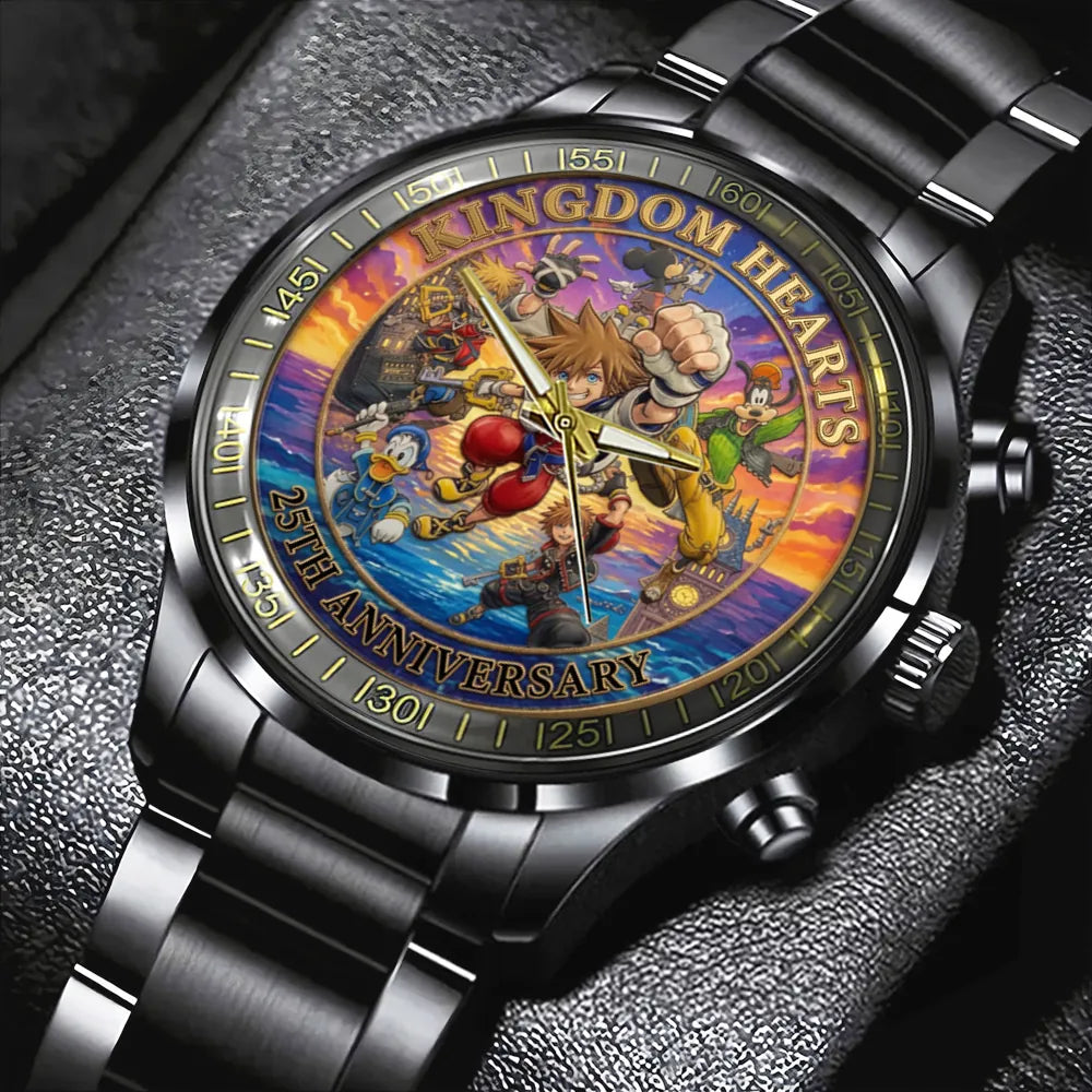 Kingdom Hearts 25th Anniversary Black Stainless Steel Watch - TMTHU7525