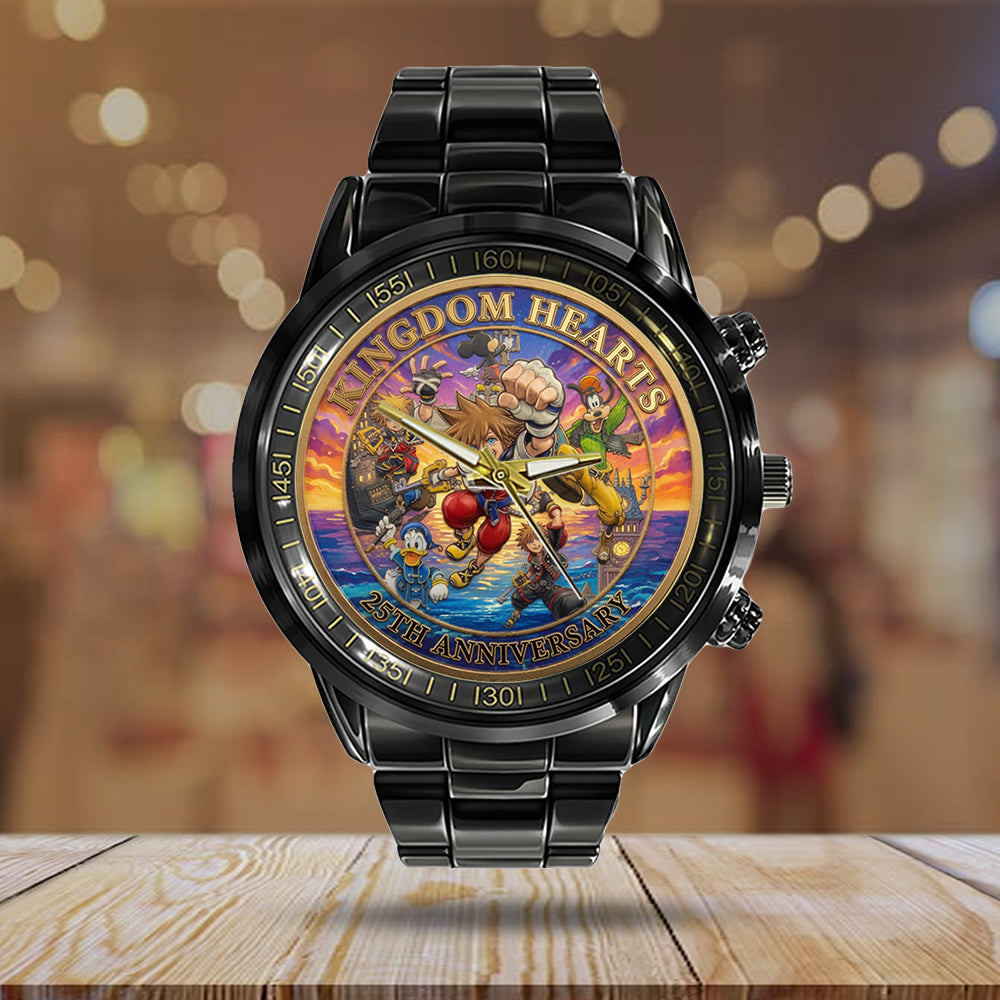 Kingdom Hearts 25th Anniversary Black Stainless Steel Watch - TMTHU7525